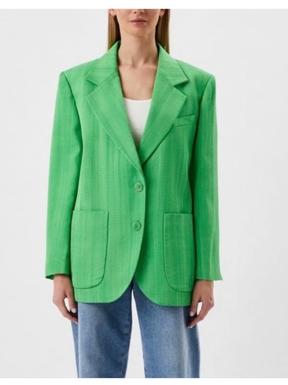 NWOT Sandro Bright Green Two-Button Tailored Blazer, FR 40/ US8